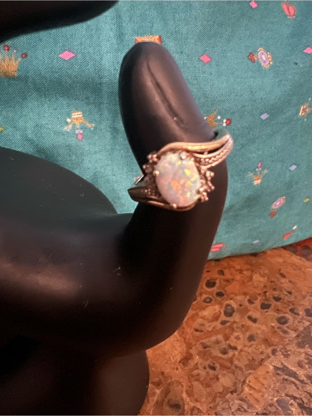 Sterling Silver 10k Gold Opal Ring